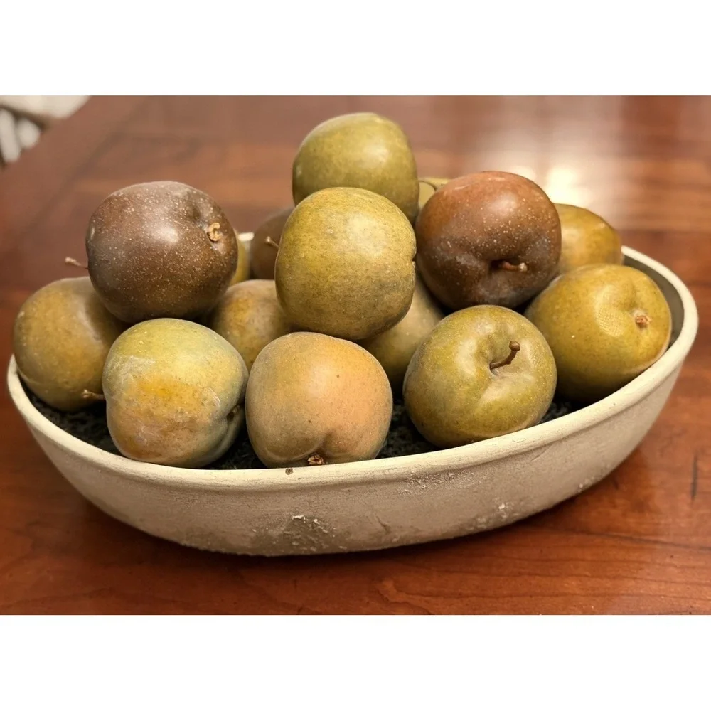 Vintage Realistic Faux Apple Centerpiece Arrangement Golden Russet Fruit Display